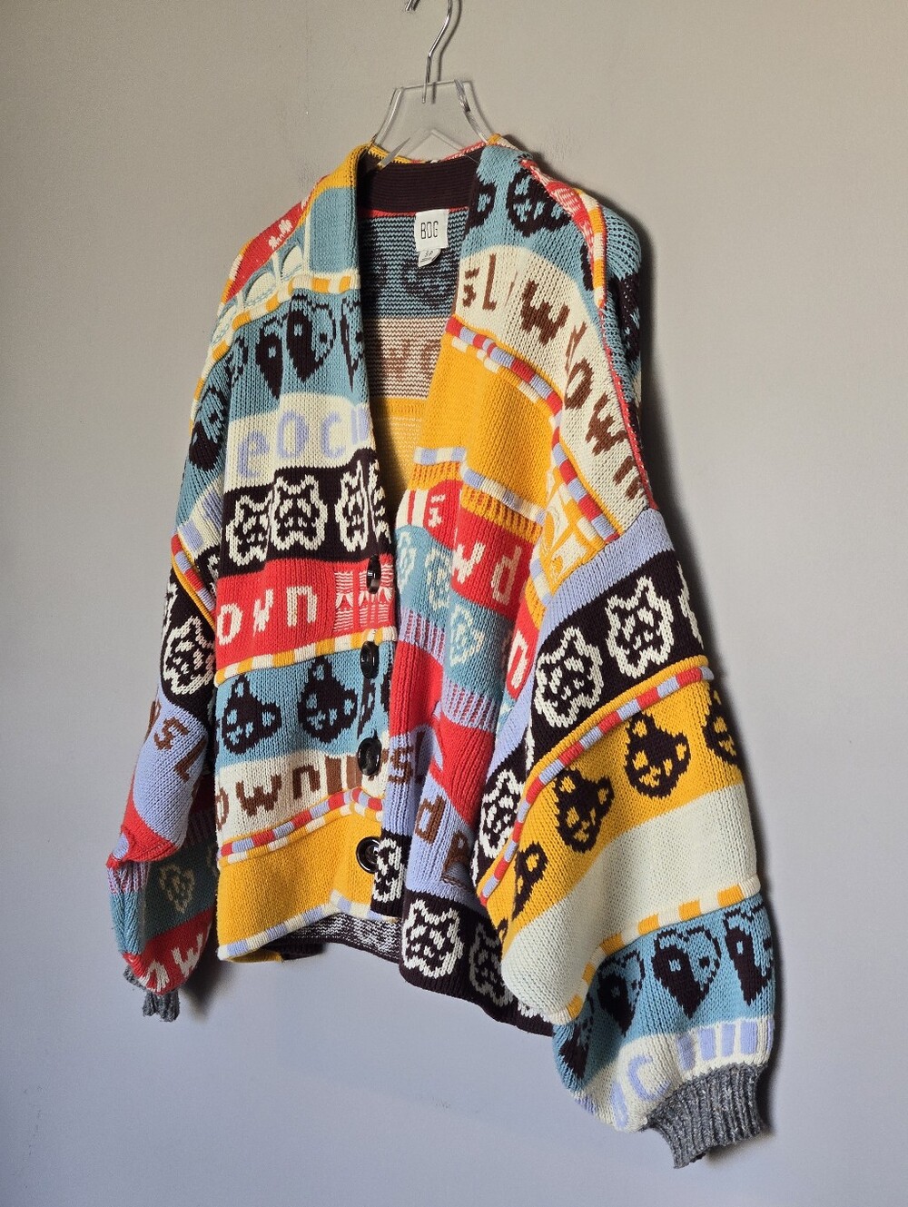Urban Outfitters UO BDG Shae Slouchy Slow Down Cardigan Patchwork Sweater S - Picture 7 of 14